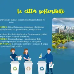 Città sostenibili per il goal 11 dell'agenda 2030: efficienza energetica, zero rifiuti, trasporti green e acqua pulita.