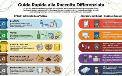 Guida alla raccolta differenziata: plastica, vetro, carta, organico e indifferenziato. Impara a riciclare correttamente per un ambiente più sano.