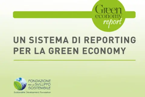 Un sistema di reporting per la green economy e sviluppo sostenibile. Logo della Fondazione per lo Sviluppo Sostenibile.