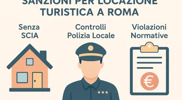 Sanzioni per locazione turistica a Roma: senza SCIA, controlli Polizia Locale e violazioni normative con multe.