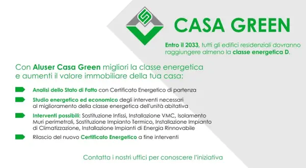 Aluser Casa Green: software diagnosi energetica per migliorare la tua casa e il suo valore. Analisi, interventi e certificazione.