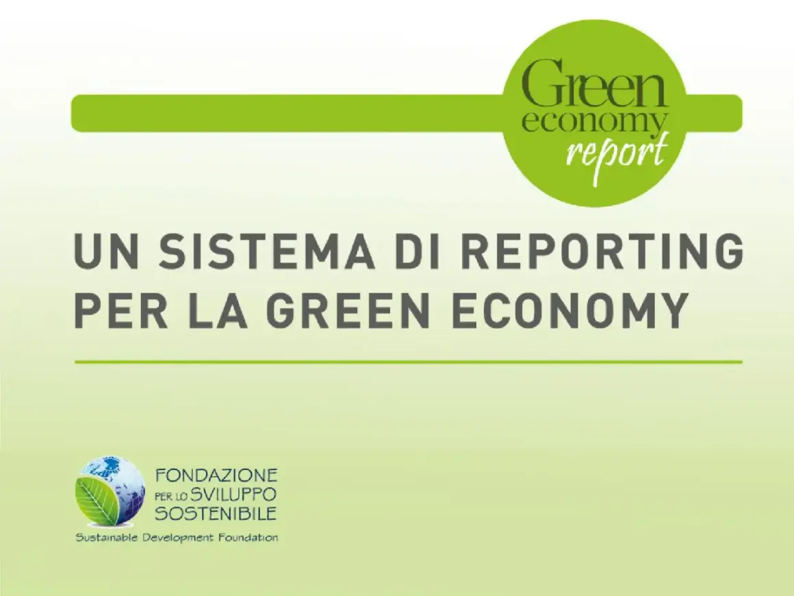 Un sistema di reporting per la green economy e sviluppo sostenibile. Logo della Fondazione per lo Sviluppo Sostenibile.