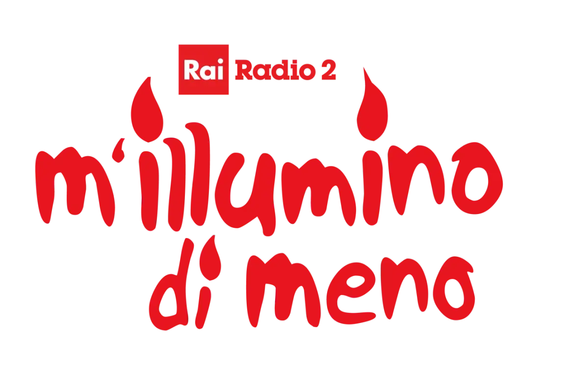 Logo Rai Radio 2 per "M'illumino di meno", la giornata mondiale del 16 febbraio.