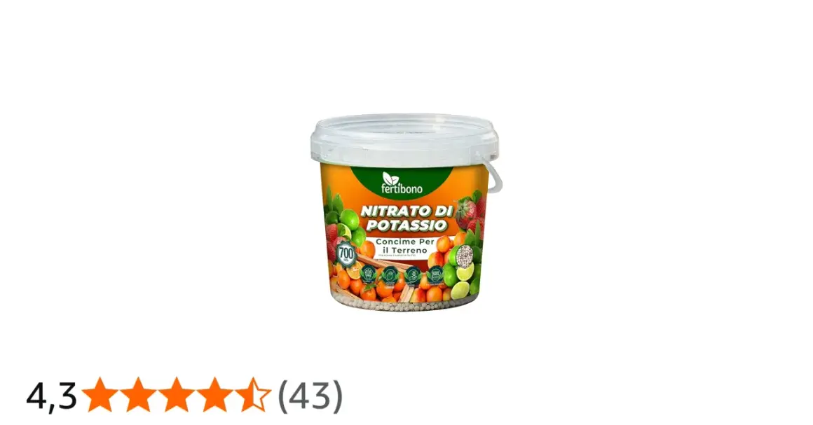 Secchio di nitrato di potassio Fertibono, concime per il terreno, ideale per agrumi e alberi da frutto, per eliminare i ceppi e favorire la crescita.