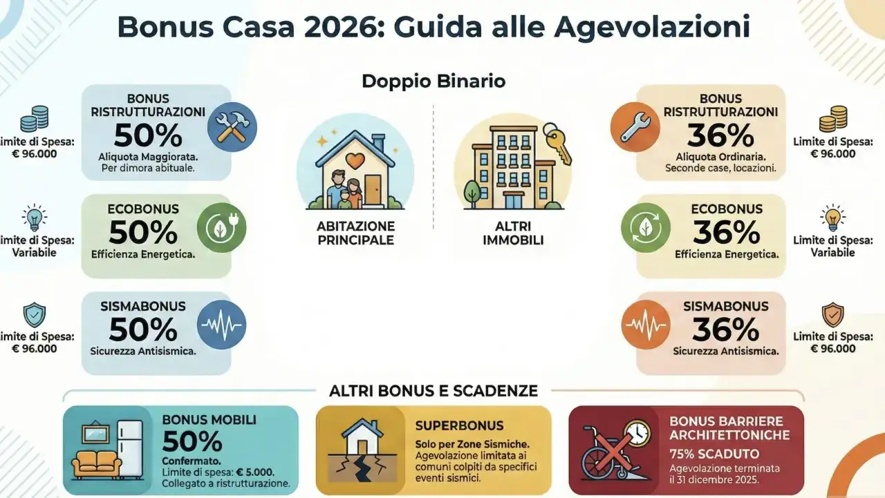 Bonus casa, aliquote e lavori ammessi senza errori